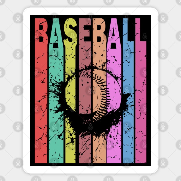 Baseball - Retro Graphic Design - Typographic Art Magnet by TuncGK